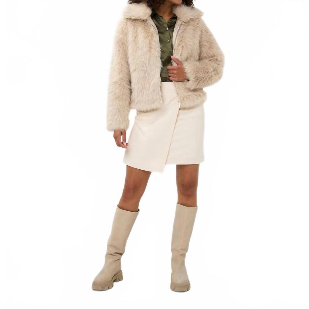 NEW ESQUALO halli hairy short jacket in sand - Picture 5 of 6